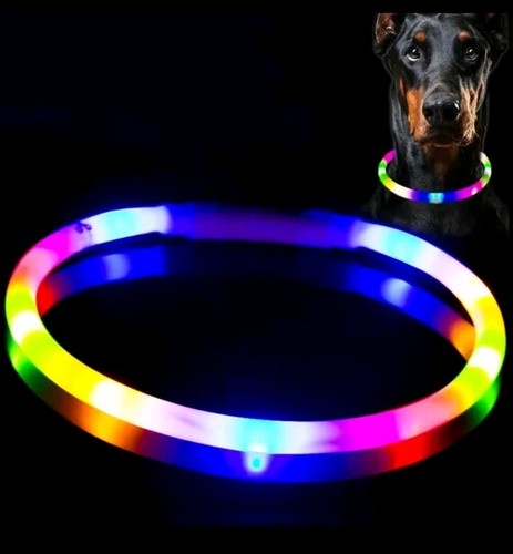 Led hundehalsband multicolor - hundehalsband,