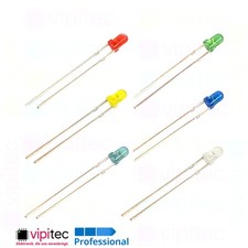 3mm LED Auswahl Rot Gelb Grün Blau Weiß THT Diode Diffus Leuchtdiode Sortiment