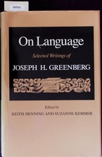 On language. Selected writings of Joseph H. Greenberg. Greenberg, Joseph H.: