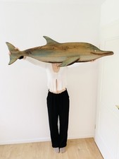 handgefertigte XXL Wand Deko - Delfin - Unikat - maritime Skulptur - 3D Kunst