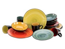CreaTable Samoa bunt Kombiservice 16-tlg Steinzeug