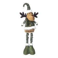 XL Elch Wichtel Stoff 50-65cm grün ausziehbare Beine Advent Weihnachten Figur