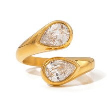 Ring Damen Gold Edelstahl