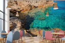 3D See Steine Q2534 Tapete Wandgemälde Fototapete Selbstklebend Kay