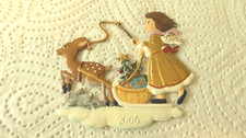 Christbaumbehang/-schmuck Zinnfigur Engel mit Bambi  Reh beids.handbem. neuwert.