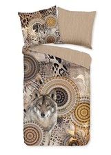 Traumschloss Sverre Feinbiber Bettwäsche 100% Baumwolle - Mandala Wolf taupe