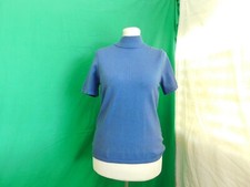 "public-fashion"Damen Pullover gr.40.Blau.Sehkragen.Kurzarm.55%Seide