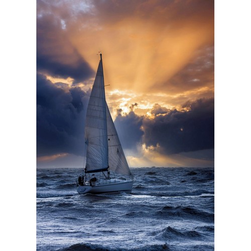 Postkarte segelboot mit - postkarte.,