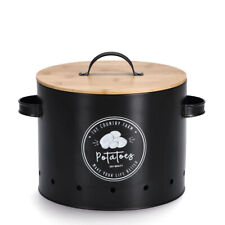 Zeller Vorratsdose m. Bambusdeckel 'Potatoes' schwarz ca. Ø 22,5 - 28 x 18 - ...