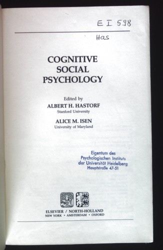 Cognitive social psychology - social,