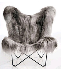 Butterfly Mariposa Cuero Island Lounge Design Sessel  Loungechair Lammfell