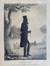1844 antiker Druck; Silhouette