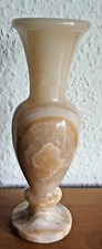 Vase - Onyx Marmor - Natur Stein - Blumenvase mit Fuß schwer H ca. 20 cm 875 gr.