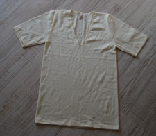 Schurwolle lange Unterhemd Unterziehhemd Unterwäsche  wollweiß Gr. 50