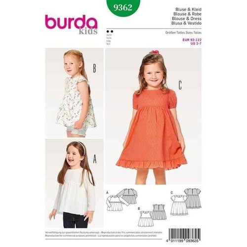 Burda schnittmuster 9362 - schnittmuster,