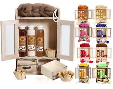 Damen Beauty Geschenkset 10-tlg Badeset Körperpflege Set im Holzschrank 29x19 cm