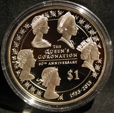 Queen Elizabeth II: 60th Anniversary Of The Coronation NZ 2013 Silber Münze