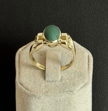 Goldring mit Malachit  Gold