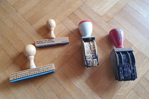 Vintage stempel set trodat - vintage,