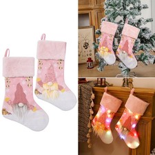 Weihnachtssocken Leuchthalter groß Ornament rosa Socken Strumpf Weihnachten