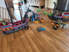 Playmobil Piratenschiff (2x) 3940 und Pirateninsel 6679, 3112 Gefängnis uvm