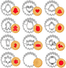 Ausstechformen Weihnachten 12 Stück Ausstecher Linzer Kekse Plätzchen Marmelade