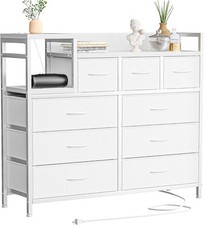 Sideboard Kommode mit USB &9 Schubladen Aufbewahrungsschrank Wohnzimmerschrank