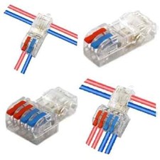 2 PIN Kabel Verbinder Abzweigverbinder Kabelklemmen 2/4 polig T-Typ Klammer 230V