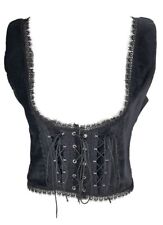 Gothic Mittelalter - Mieder Samt Top Bluse Weste schwarz rot Neu