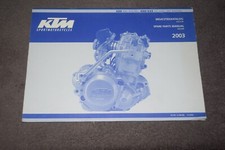 Ersatzteilliste Ersatzteilekatalog KTM 250 EXC-525 EXC Motor 2003  erstklassig