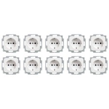 Busch Jaeger 10er Set SCHUKO Steckdose 20 EUC-214 UP-Einsatz Reflex SI Alpinweiß
