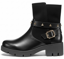 DAMEN BIKER BOOTS PUNK NIETEN