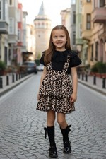 Girls festive set leopard - girls,