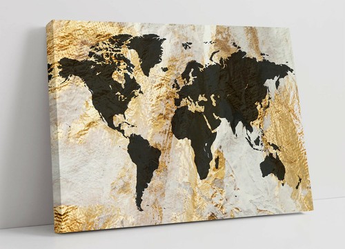 Goldene weltkarte tief - -,