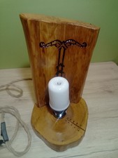Irminsul-Lampe aus Altholz und
