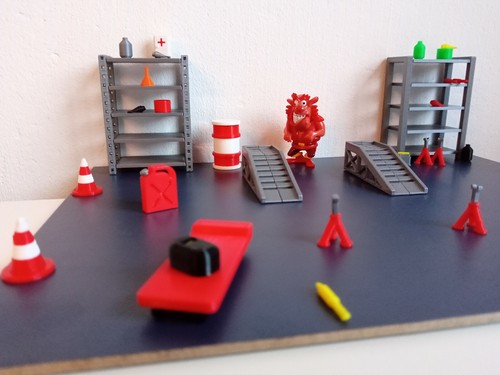 Carrera diorama werkstatt - diorama,
