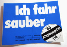 Werbe-Aufkleber Abgas-Test