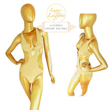 SWIMDIVA MONOKINI SWIMBODY by Wolford S Small gold metallic Badeanzug Silhouette