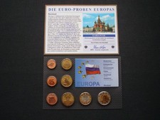 TOP Russland Euro Proben Kursmünzensatz im Blister + Zertifikat! KMS! € Probe!