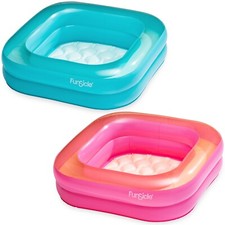Kinderpool Baby Planschbecken 86x86x25cm Aufblasbar Weicher Boden ab 1 Jahr