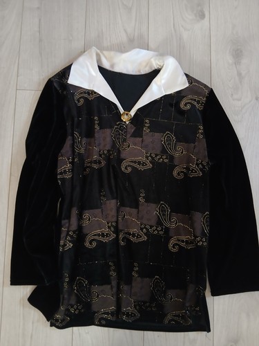 Damen samt bluse paisley - damen,