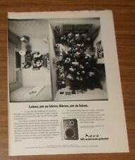 Seltene Werbung vintage HECO HiFi Lautsprecher Boxen - Leben, um zu hören 1977