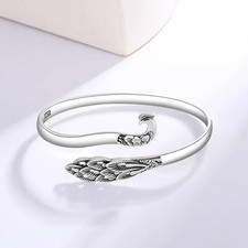 Damen Armreif Pfau Sterling
