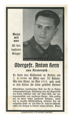 Orig sterbebild grenadier - orig.,