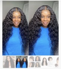 Water Wave Human Hair Lace Front Wig 180% Density