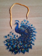 Fensterbild, Acryl, Pfau