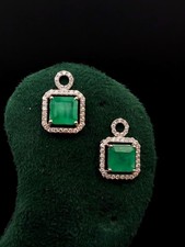 Smaragd Ohrringe 2,18ct , 18kt Weißgold mit Brillanten