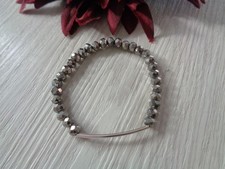 Armband   Glasschliffperlen silber