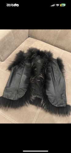 Leder und pelzjacke - leder-,