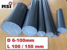 PVC Rundstab Stab D 4-120mm PVC Stange  L 100/150 mm grau Kunststoff Plastik
